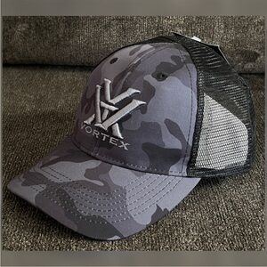 Vortex Black & Grey Camo Embroidered Snapback Adjustable Mesh Adult Hat